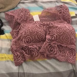 A dusty rose crop top